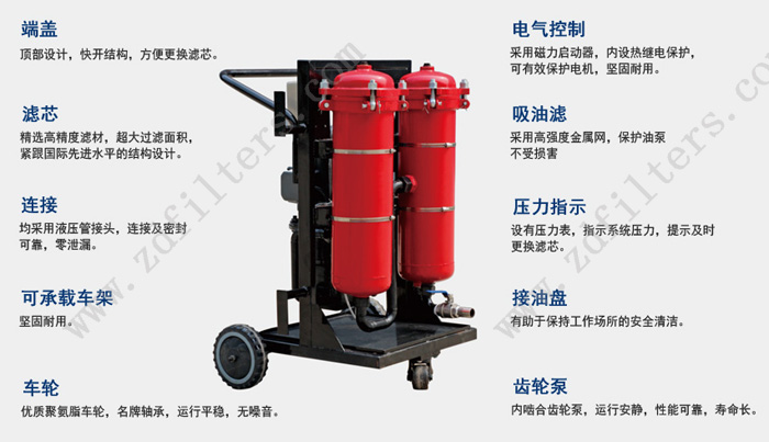 LYC-B便移式濾油機結(jié)構(gòu)特征